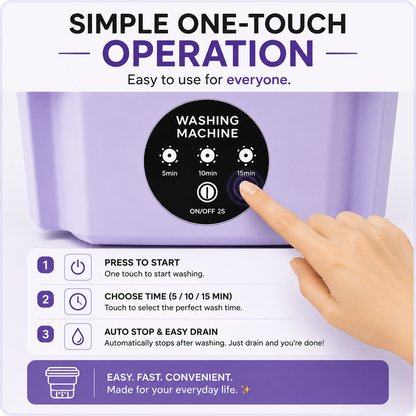 Foldable Mini Laundry Machine – Portable Compact Washer for Travel, Dorms & Small Spaces
